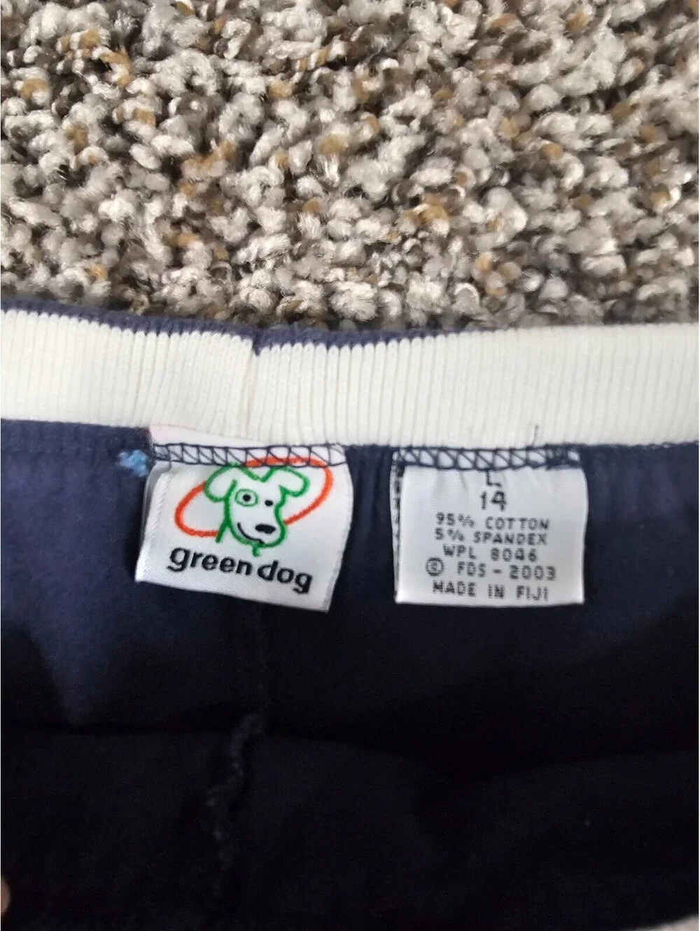 Vintage Y2K Green Dog Girls Sz L Cotton Mini Skirt Skort Navy Blue